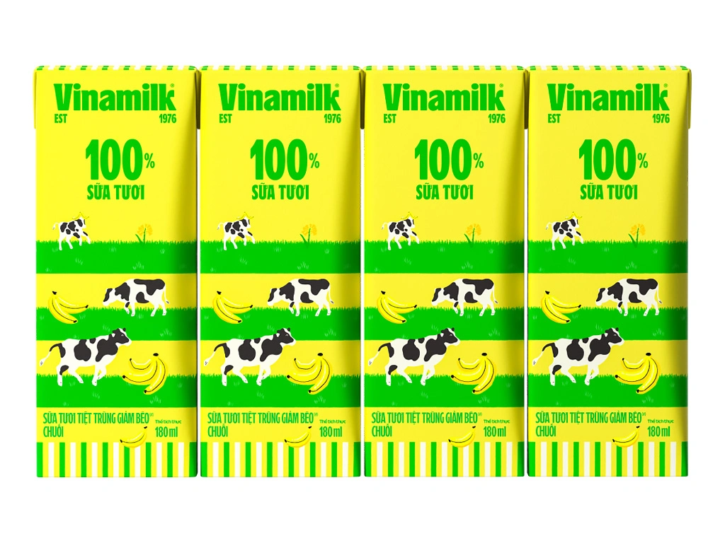 5 lốc sữa tươi tiệt trùng Vinamilk giảm béo 180ml