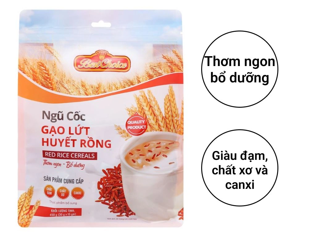 Thực phẩm bổ sung ngũ cốc gạo lứt huyết rồng Best Choice gói 450g